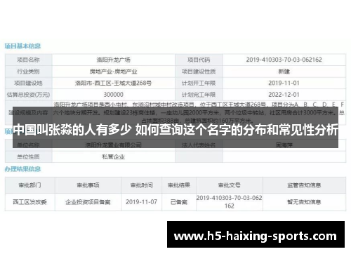 中国叫张淼的人有多少 如何查询这个名字的分布和常见性分析