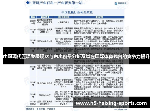 中国现代五项发展现状与未来前景分析及其在国际体育舞台的竞争力提升